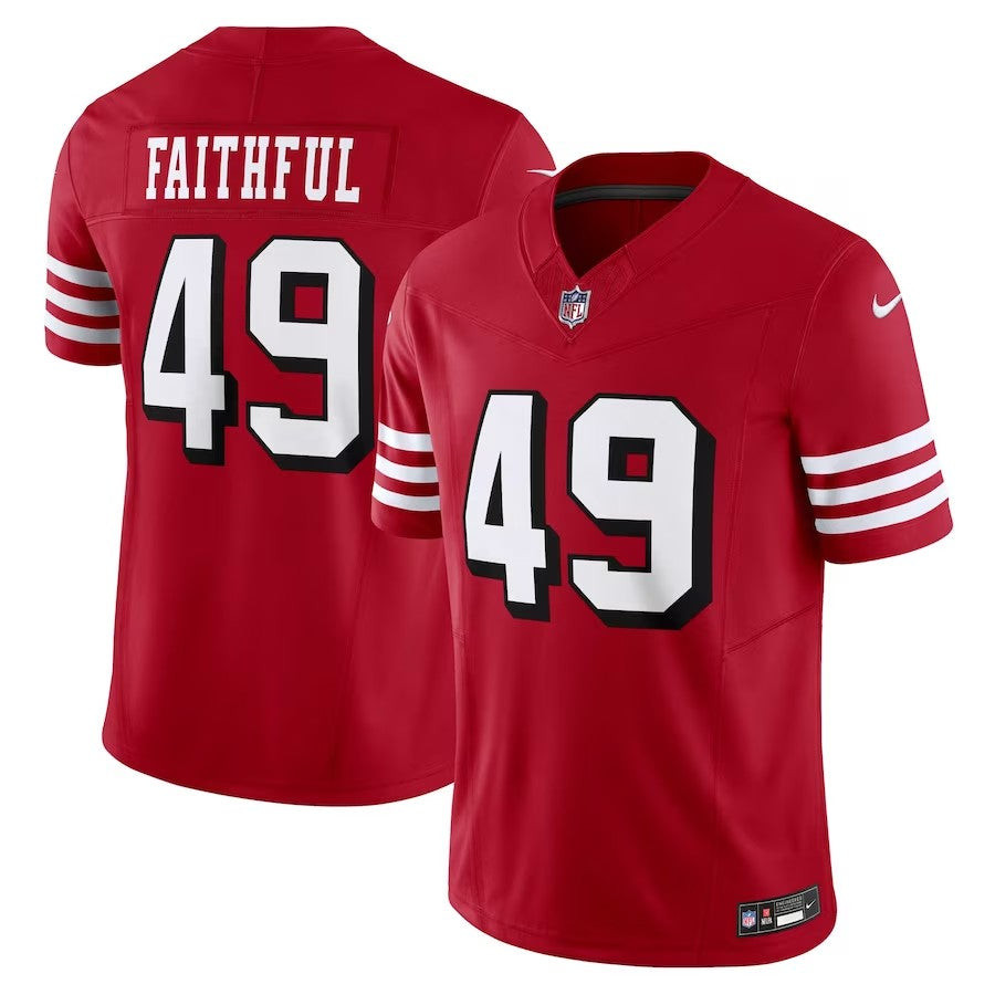 San Francisco 49ers #49 The Faithful Alternate Vapor Fuse Limited Jersey - Scarlet - Cocomos