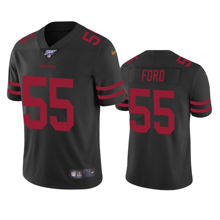 San Francisco 49ers Dee Ford Black 100th Season Vapor Limited Jersey - Cocomos