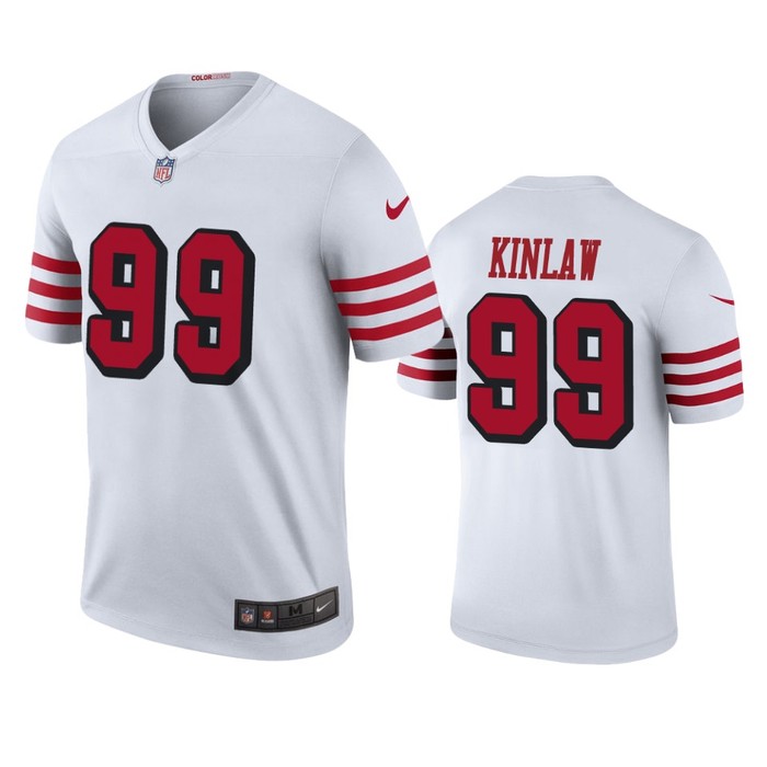 San Francisco 49ers Javon Kinlaw White Color Rush Legend Jersey - Mens