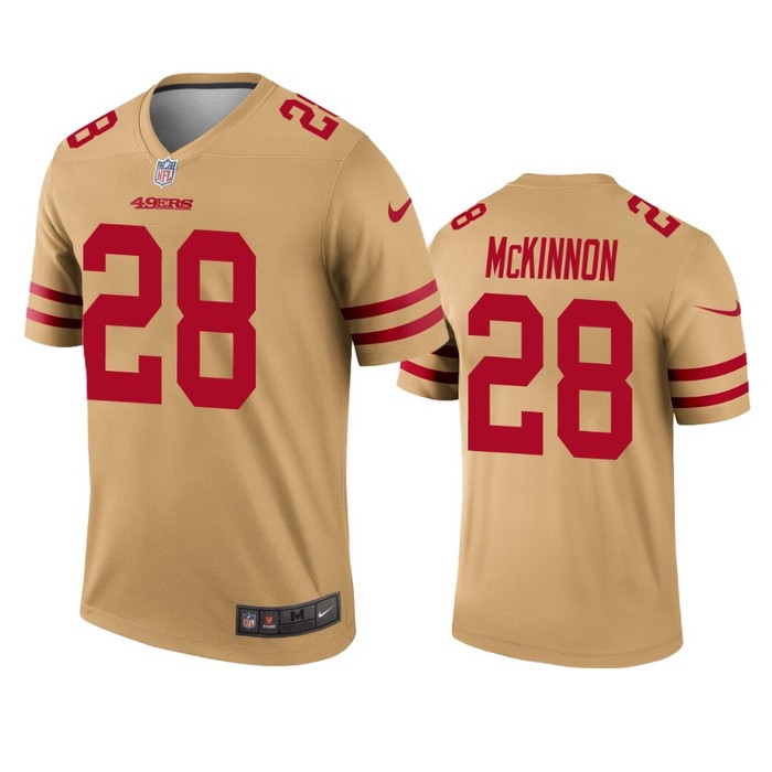 San Francisco 49ers Jerick Mckinnon Gold Inverted Legend Jersey - Cocomos