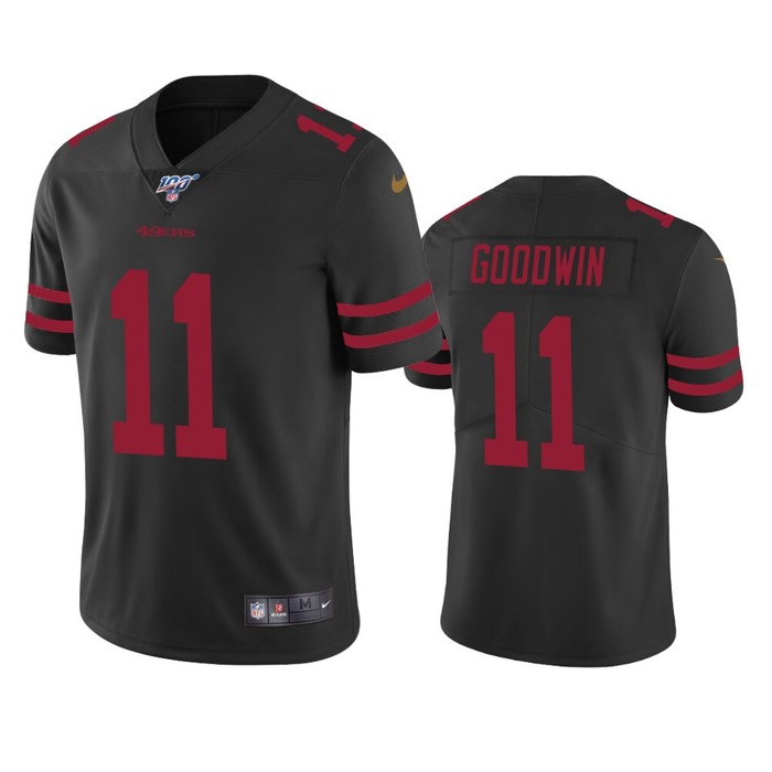 San Francisco 49ers Marquise Goodwin Black 100th Season Vapor Limited Jersey - Cocomos