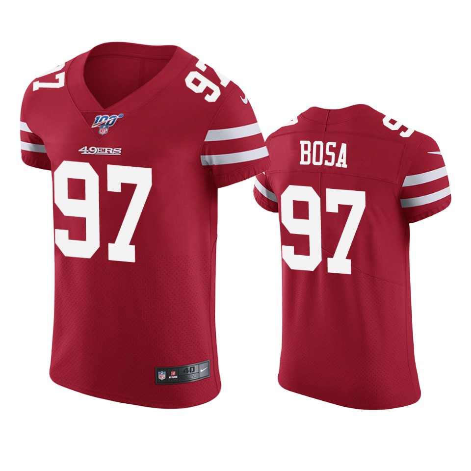 San Francisco 49ers Nick Bosa Scarlet 100th Season Vapor Elite Jersey - Cocomos