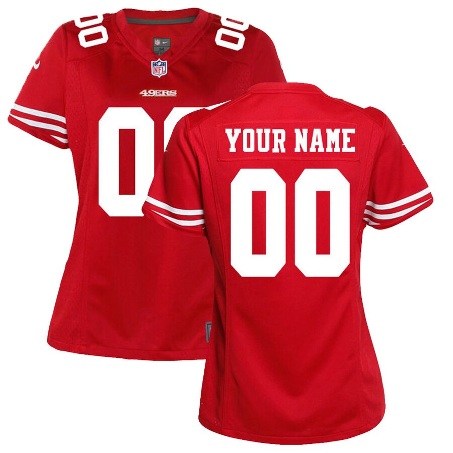 San Francisco 49ers Nike Womens Custom Game Jersey - Scarlet - Cocomos