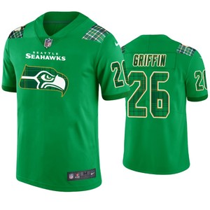 Seattle Seahawks #26 Shaquill Griffin Kelly Green St. Patricks Day Jersey - Men