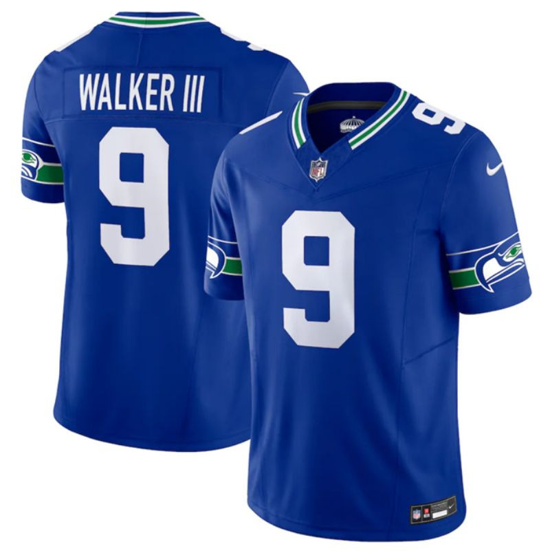 Seattle Seahawks #9 Kenneth Walker Iii Royal 2023 Fuse Vapor Limited Jersey - Cocomos