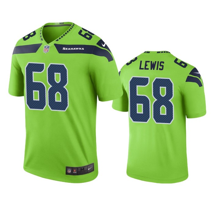 Seattle Seahawks Damien Lewis Green Color Rush Legend Jersey