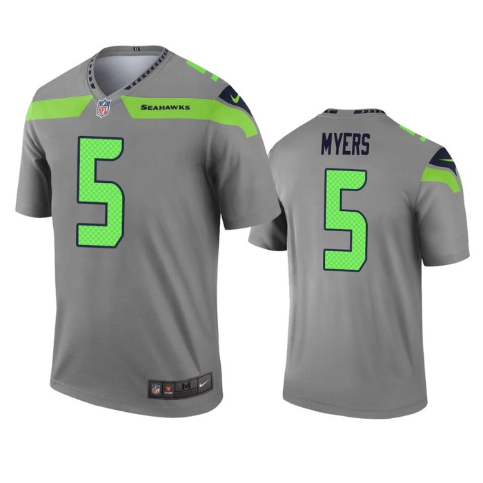 Seattle Seahawks Jason Myers Gray Inverted Legend Jersey