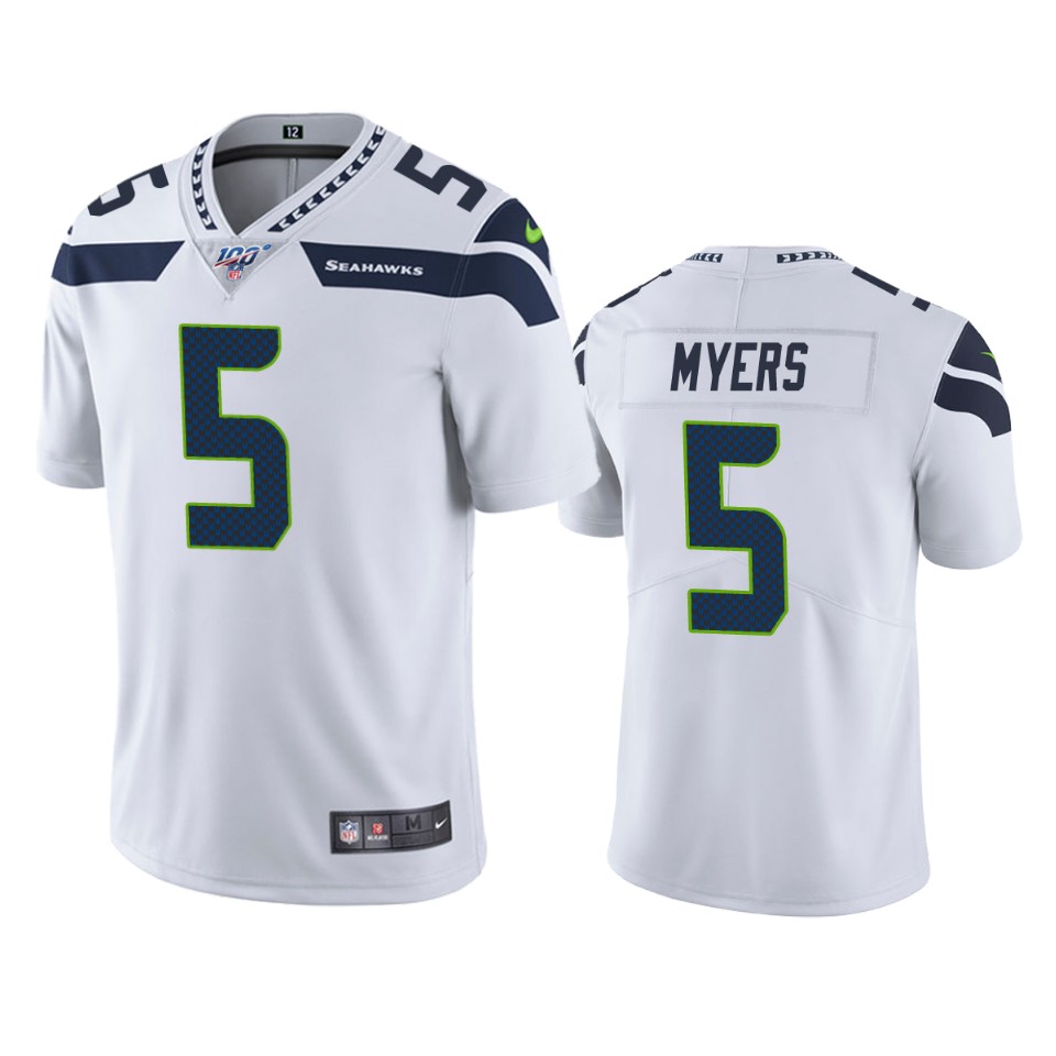 Seattle Seahawks Jason Myers White 100th Season Vapor Limited Jersey - Cocomos