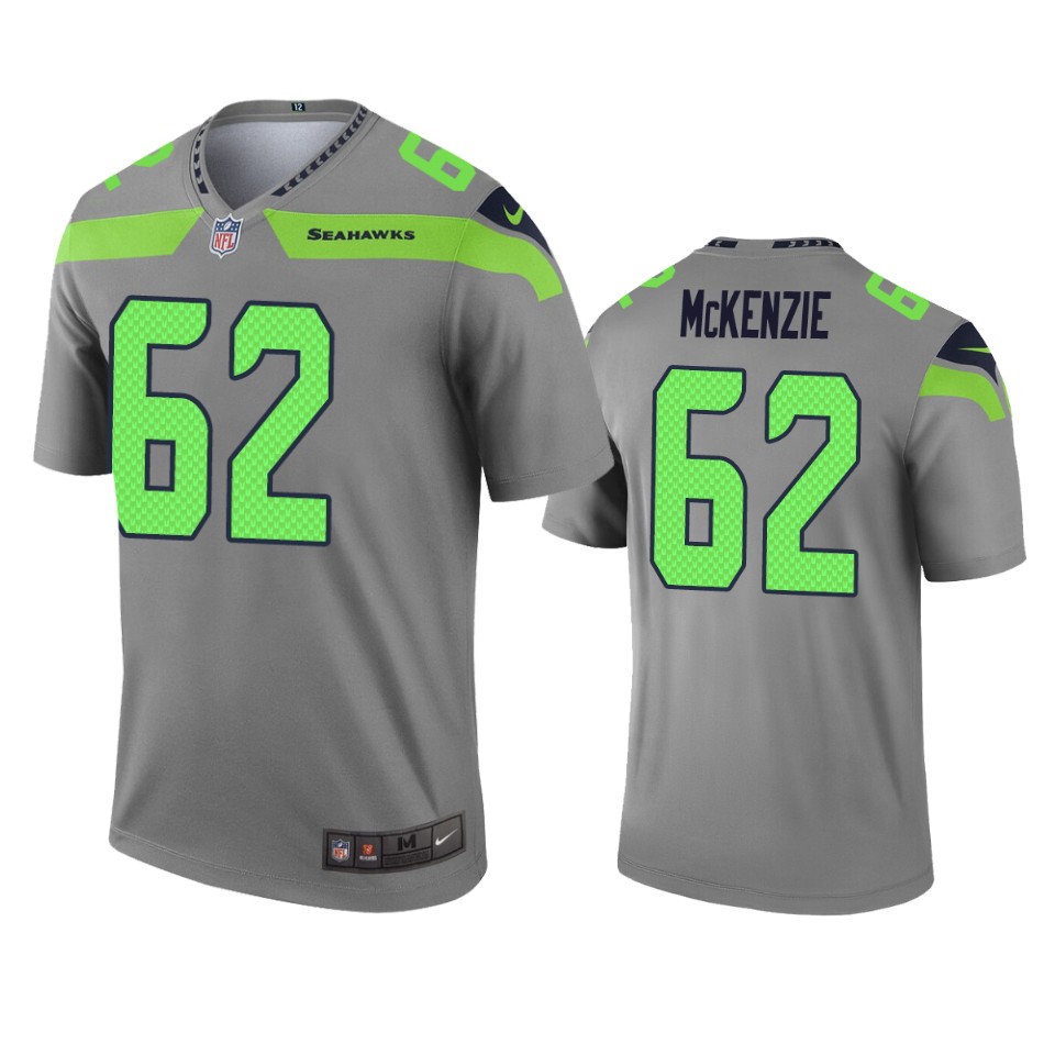 Seattle Seahawks Kahlil Mckenzie Gray Inverted Legend Jersey - Cocomos