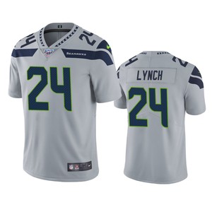 Seattle Seahawks Marshawn Lynch Gray 100th Season Vapor Limited Jersey