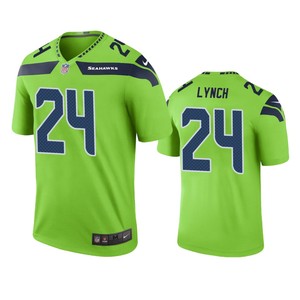 Seattle Seahawks Marshawn Lynch Green Color Rush Legend Jersey