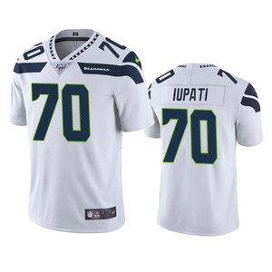 Seattle Seahawks Mike Iupati White 100th Season Vapor Limited Jersey - Cocomos