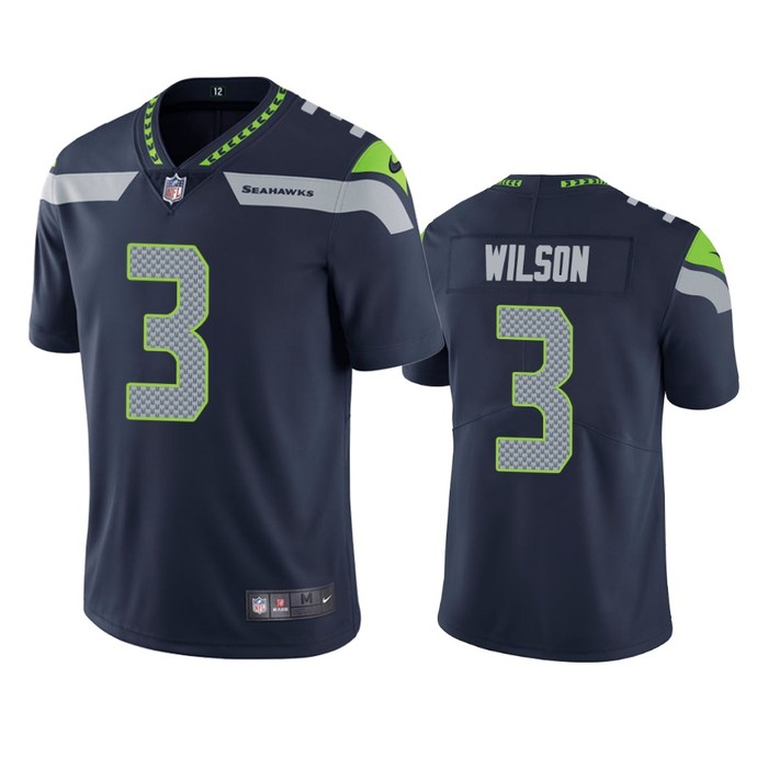 Seattle Seahawks Russell Wilson Navy Vapor Limited Jersey - Cocomos