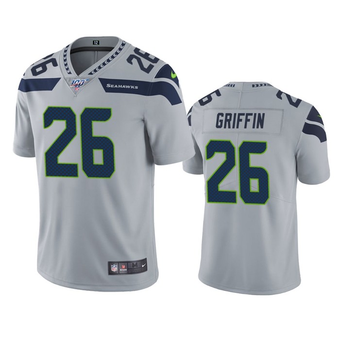 Seattle Seahawks Shaquill Griffin Gray 100th Season Vapor Limited Jersey - Cocomos