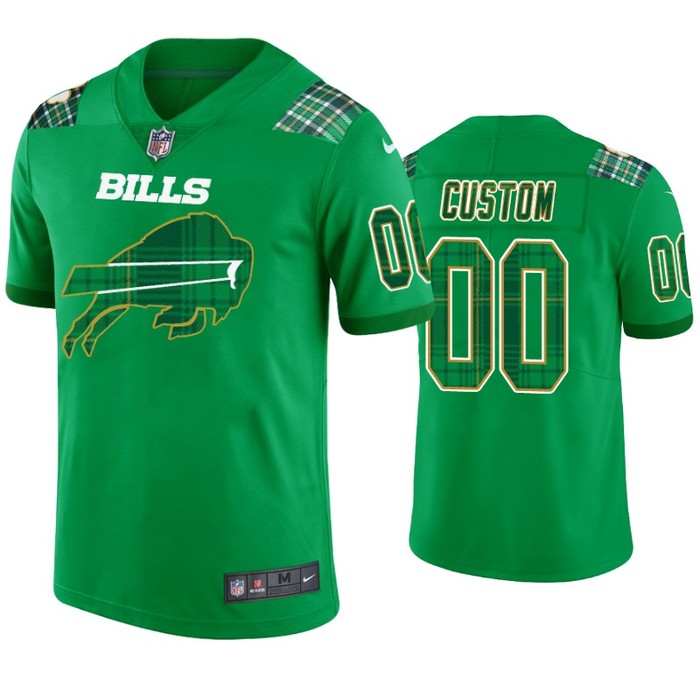 St. Patricks Day Buffalo Bills Custom Jersey Kelly Green - Mens