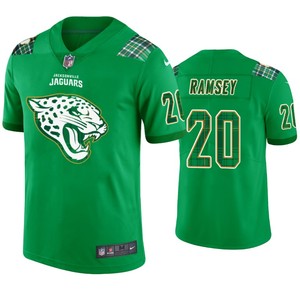 St. Patricks Day Jacksonville Jaguars #20 Jalen Ramsey Jersey Kelly Green - Men