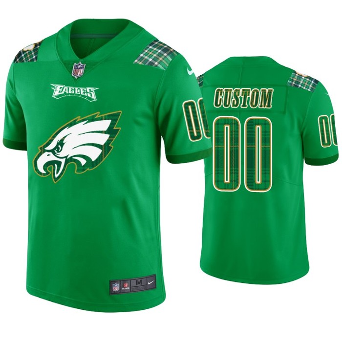 St. Patricks Day Philadelphia Eagles Custom Jersey Kelly Green - Mens