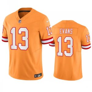 Tampa Bay Buccaneers #13 Mike Evans Orange Throwback Limited Stitched Jersey - Cocomos