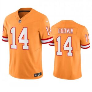 Tampa Bay Buccaneers #14 Chris Godwin Orange Throwback Limited Stitched Jersey - Cocomos