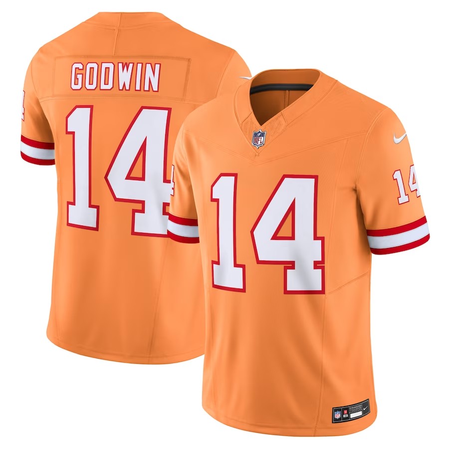 Tampa Bay Buccaneers #14 Chris Godwin Throwback Vapor Fuse Limited Jersey - Orange - Cocomos