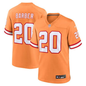 Tampa Bay Buccaneers #20 Ronde Barber Throwback Game Jersey - Orange - Cocomos