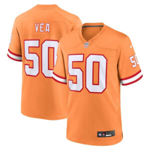 Tampa Bay Buccaneers #50 Vita Vea Throwback Game Jersey - Orange - Cocomos