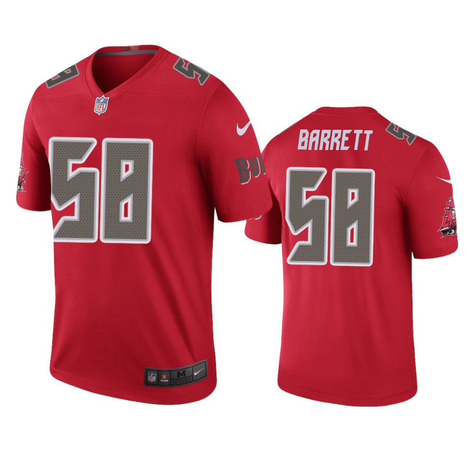 Tampa Bay Buccaneers #58 Shaquil Barrett Red Color Rush Legend Jersey - Men - Cocomos