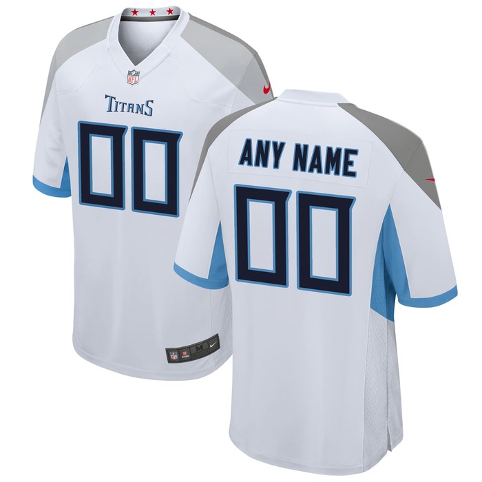 Tennessee Titans Custom Game Jersey - White Custom Jerseys Nfl