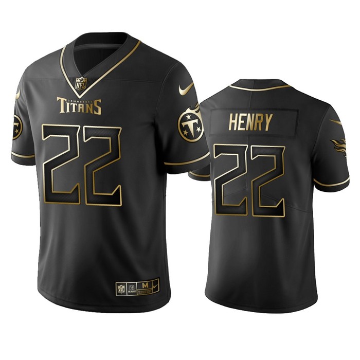 Tennessee Titans Derrick Henry Black Golden Edition 2019 Vapor Untouchable Limited Jersey - Mens