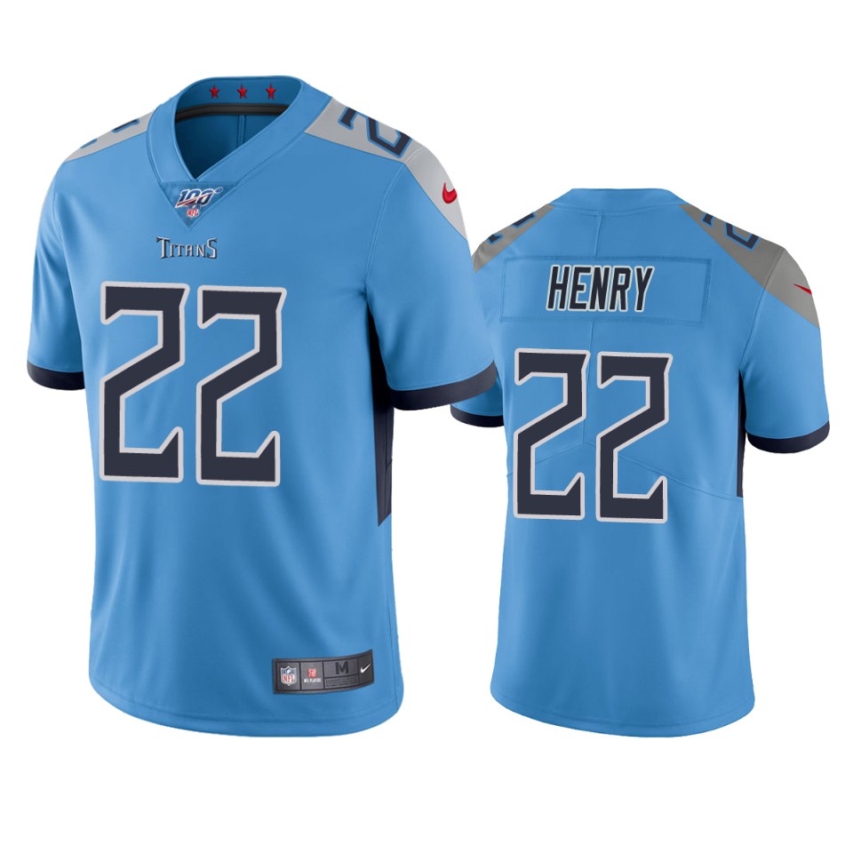 Tennessee Titans Derrick Henry Light Blue 100th Season Vapor Limited Jersey - Cocomos