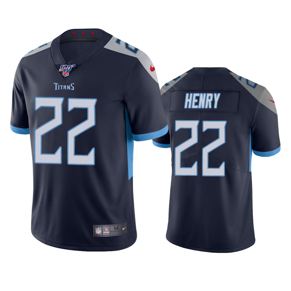 Tennessee Titans Derrick Henry Navy 100th Season Vapor Limited Jersey - Cocomos