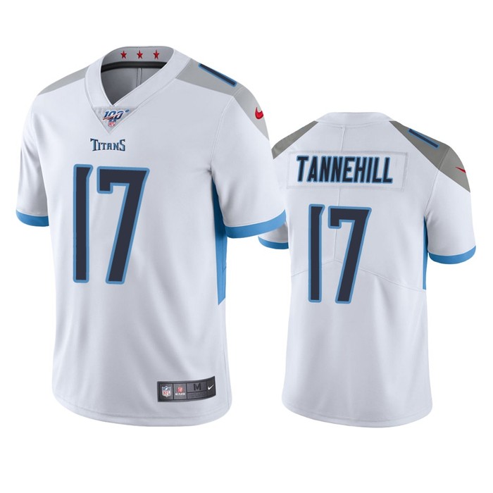 Tennessee Titans Ryan Tannehill White 100th Season Vapor Limited Jersey