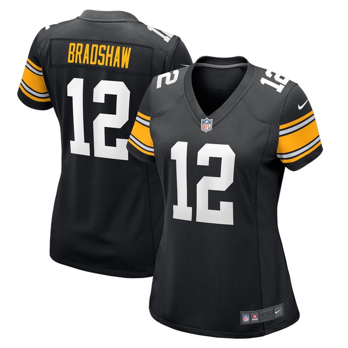 Terry Bradshaw Pittsburgh Steelers Womens Retired Player Jersey - Black Nfl - Cocomos