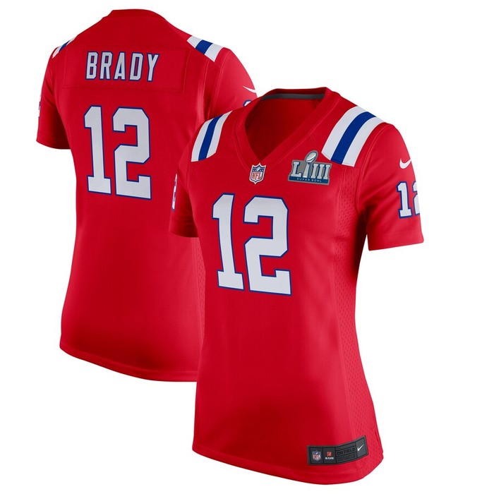 Tom Brady New England Patriots Nike Womens Super Bowl Liii Bound Game Jersey - Red - Cocomos