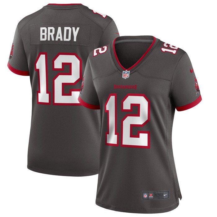 Tom Brady Tampa Bay Buccaneers Womens Alternate Game Jersey - Pewter Nfl