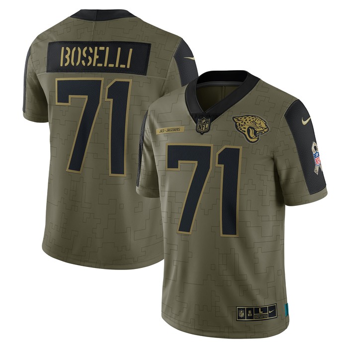 Tony Boselli Jacksonville Jaguars 2021 Salute To Service Retired Player Limited Jersey - Olive Nfl