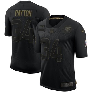 Walter Payton Chicago Bears 2020 Salute To Service Retired Limited Jersey - Black