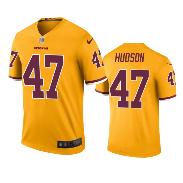 Washington Redskins Khaleke Hudson Gold Color Rush Legend Jersey - Cocomos