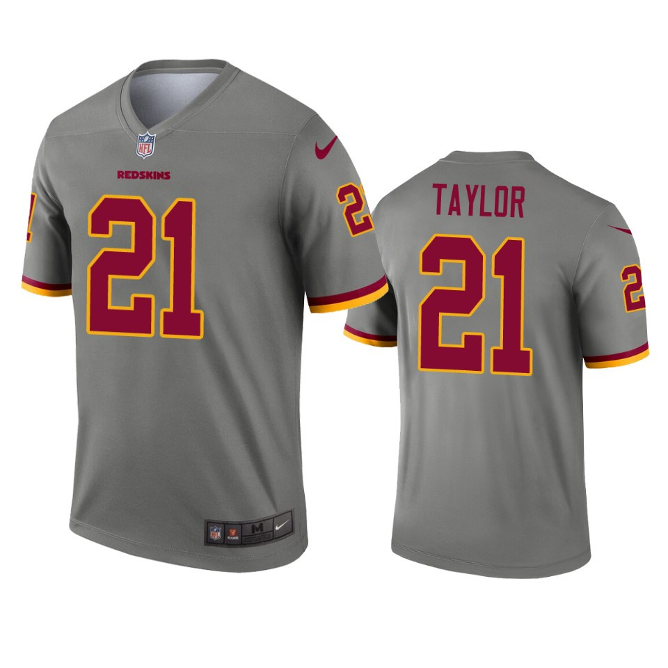 Washington Redskins Sean Taylor Gray Inverted Legend Jersey - Cocomos