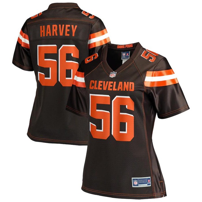 Willie Harvey Cleveland Browns Nfl Pro Line Womens Team Player Jersey - Brown - Cocomos