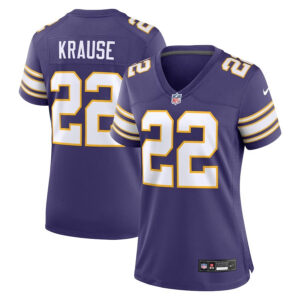 Women Minnesota Vikings #22 Paul Krause Classic Retired Player Jersey - Purple - Cocomos