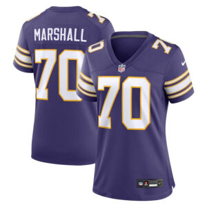 Women Minnesota Vikings #70 Jim Marshall Classic Retired Player Jersey - Purple - Cocomos