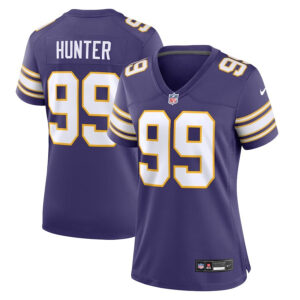 Women Minnesota Vikings #99 Danielle Hunter Classic Player Game Jersey - Purple - Cocomos