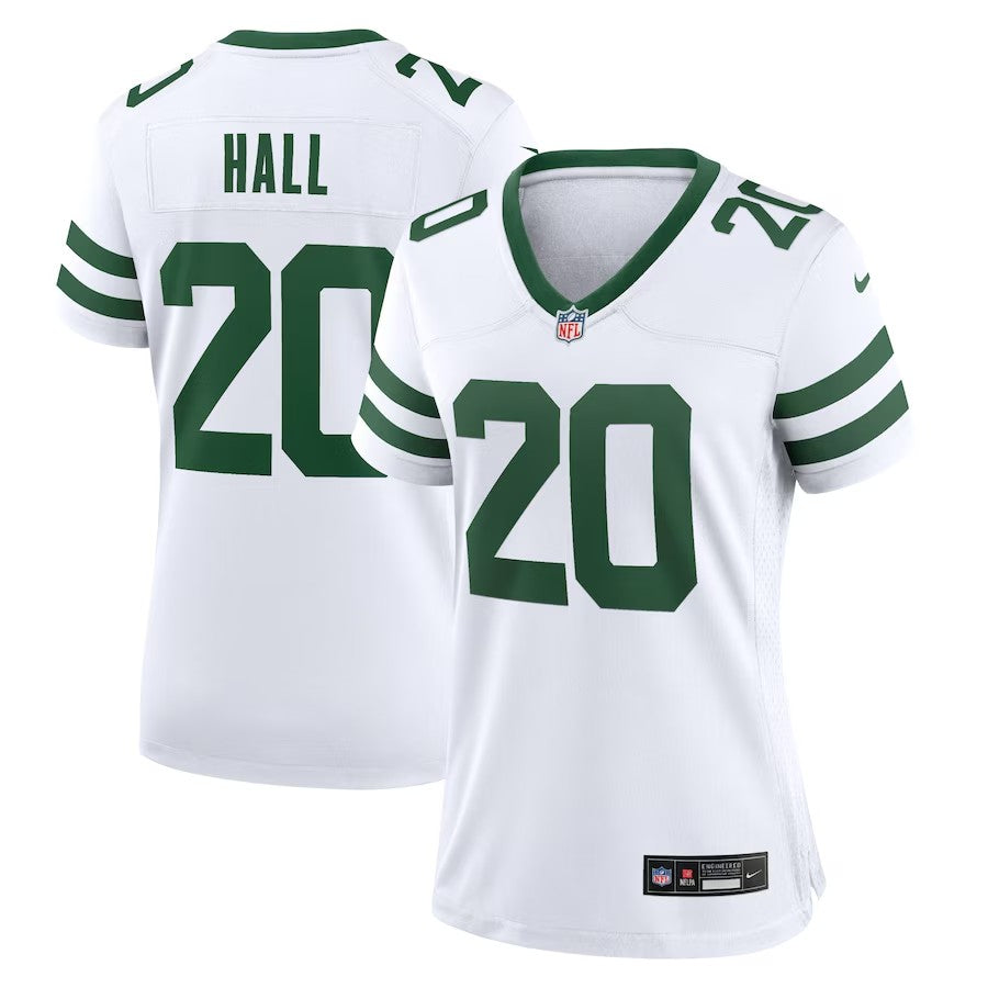 Women New York Jets #20 Breece Hall Legacy Player Game Jersey - White - Cocomos