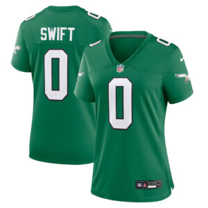 Women Philadelphia Eagles #0 D'andre Swift Alternate Game Jersey - Kelly Green - Cocomos