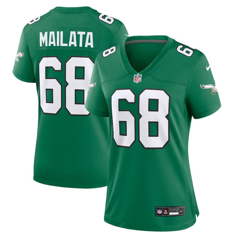 Women Philadelphia Eagles #68 Jordan Mailata Alternate Game Jersey - Kelly Green - Cocomos