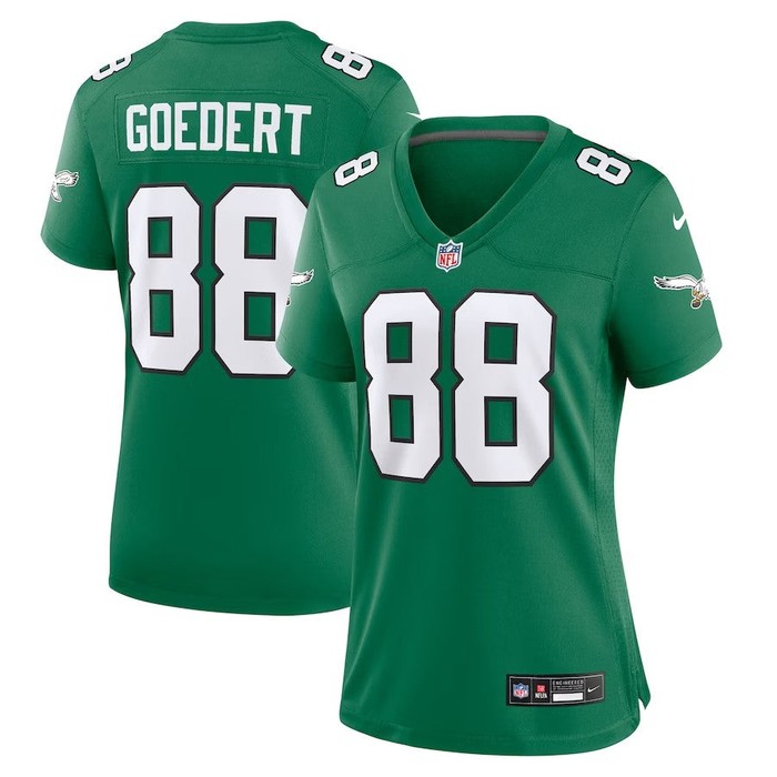 Women Philadelphia Eagles #88 Dallas Goedert Alternate Game Jersey - Kelly Green - Cocomos