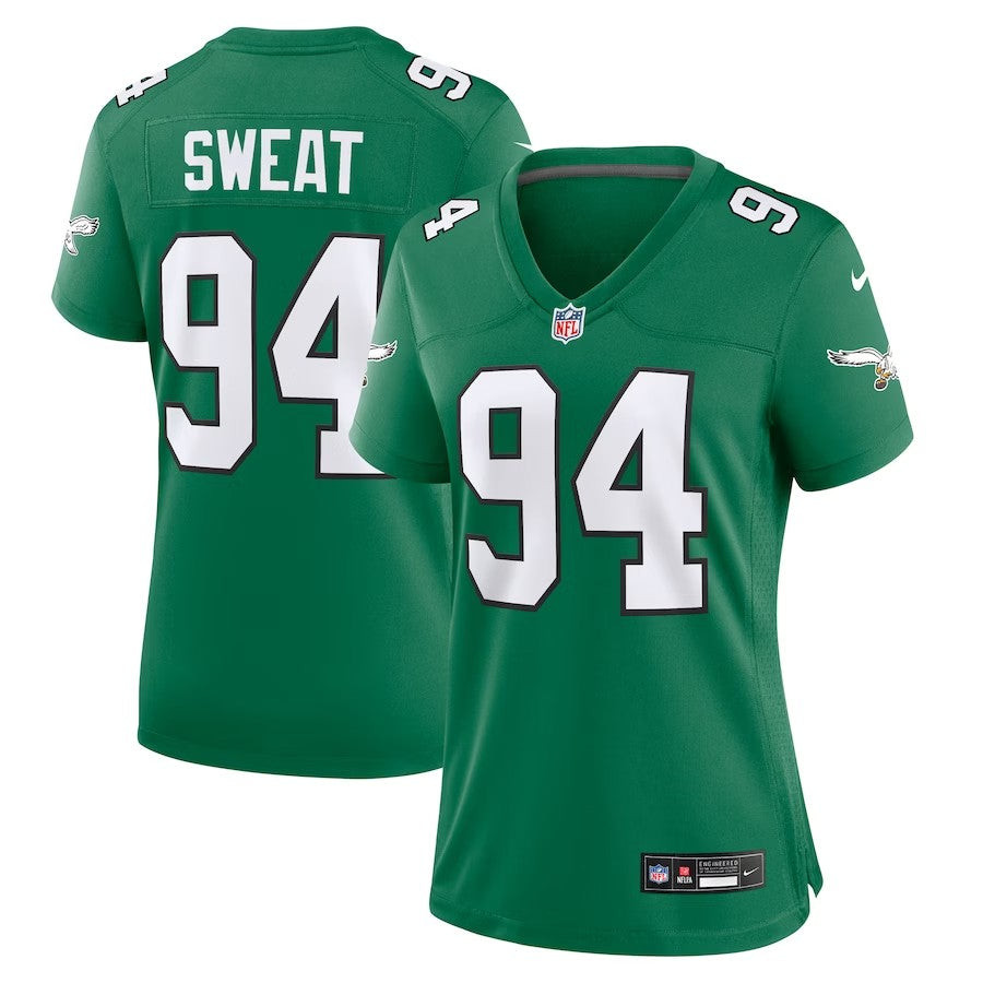 Women Philadelphia Eagles #94 Josh Sweat Alternate Game Jersey - Kelly Green - Cocomos