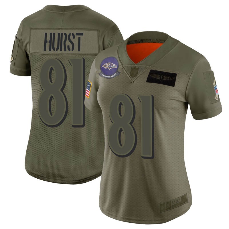 Womens Baltimore Ravens Hayden Hurst Camo 2019 Salute To Service Limited Jersey - Cocomos