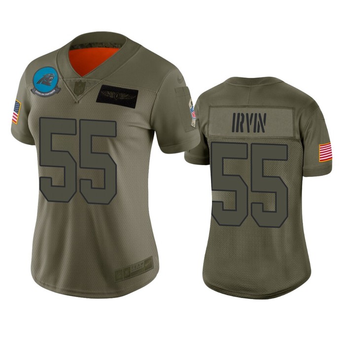 Womens Carolina Panthers Bruce Irvin Camo 2019 Salute To Service Limited Jersey